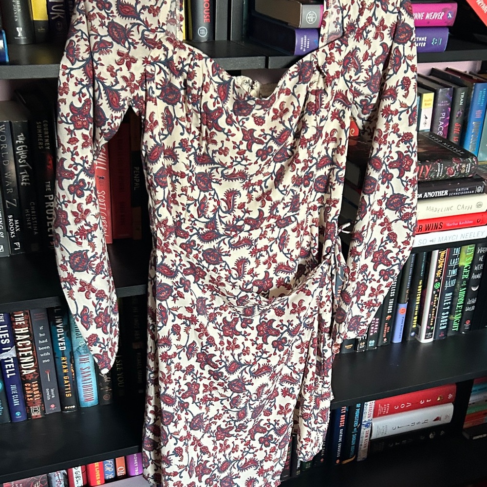 Abercrombie & Fitch Burgundy Floral Long Sleeve Dress